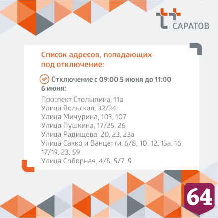 В трех районах Саратова отключат горячую воду 